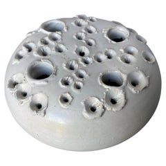 Danish Ceramic Studio Art Ikebana Minimalist Candle Holder Vase, 1980s