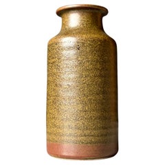 Dänische Keramik Studio-Zylindervase aus natürlichem Erdstein, 1960er Jahre