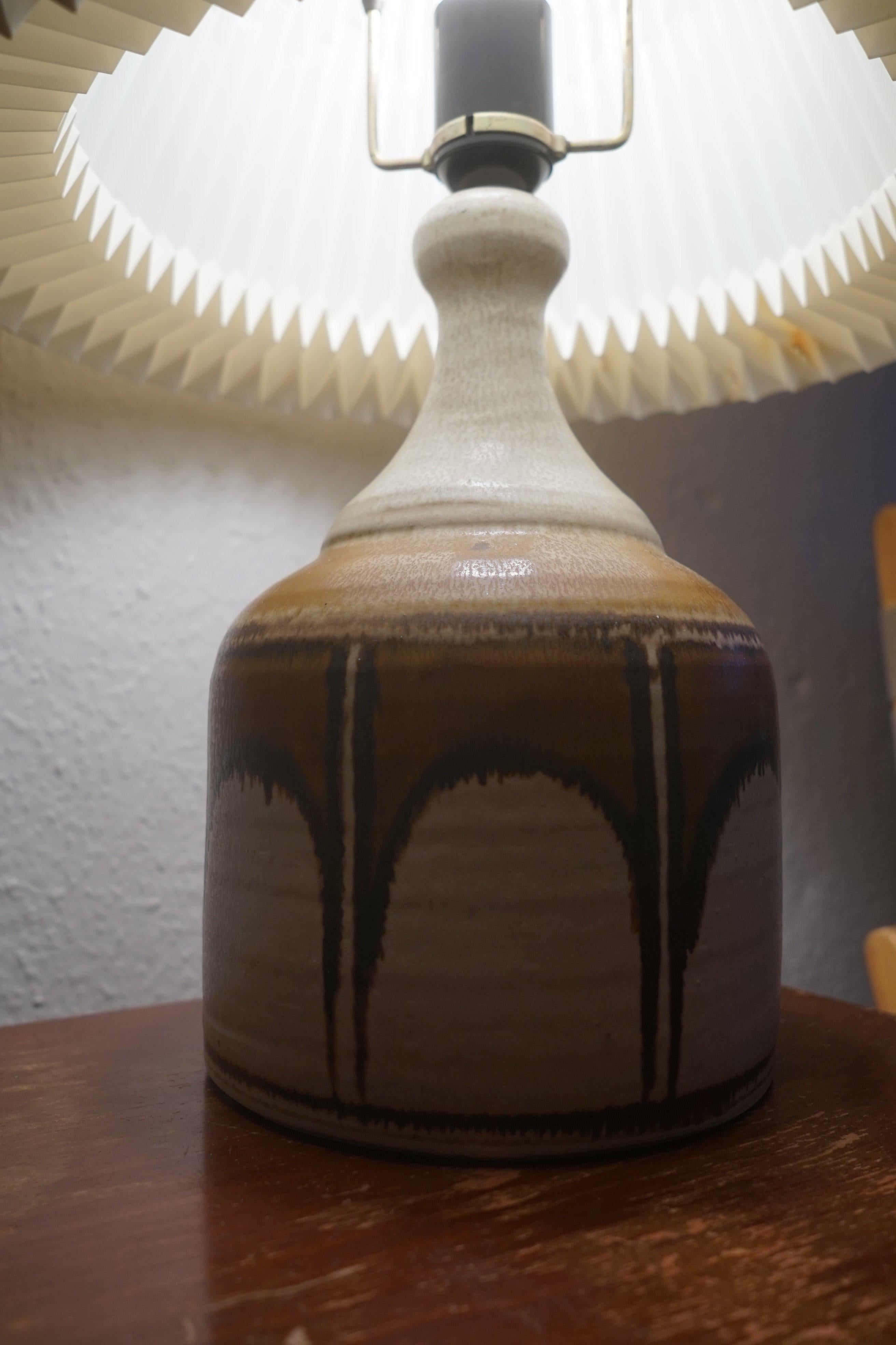 Glazed Danish Ceramic Table Lamp 1970’s