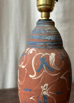 Danish Ceramic Table Lamp Attributed to Herman A. Kähler