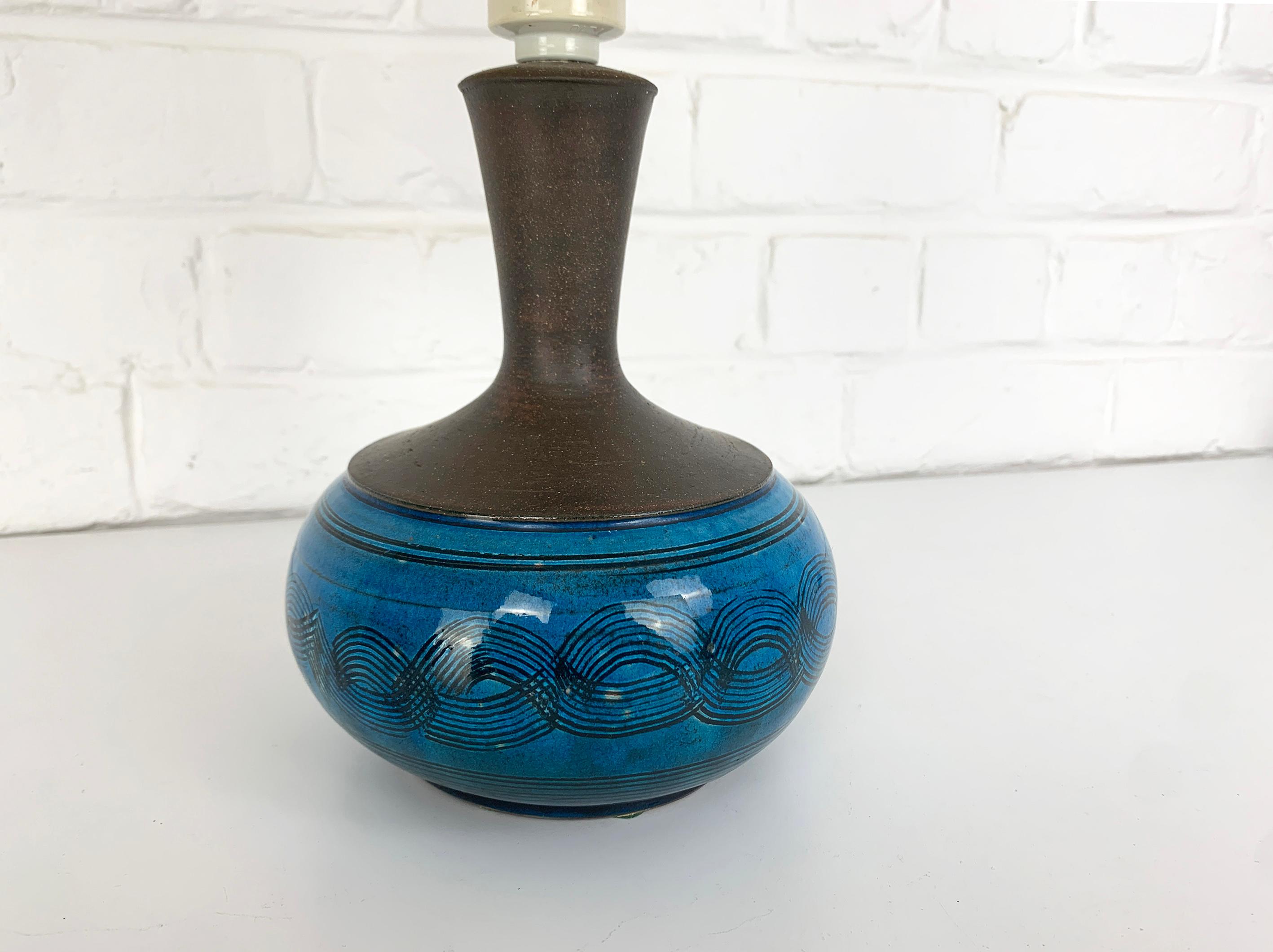 Glazed Danish Ceramic Table Lamp, Stoneware, Nils Kähler for HAK, Denmark 1960s For Sale