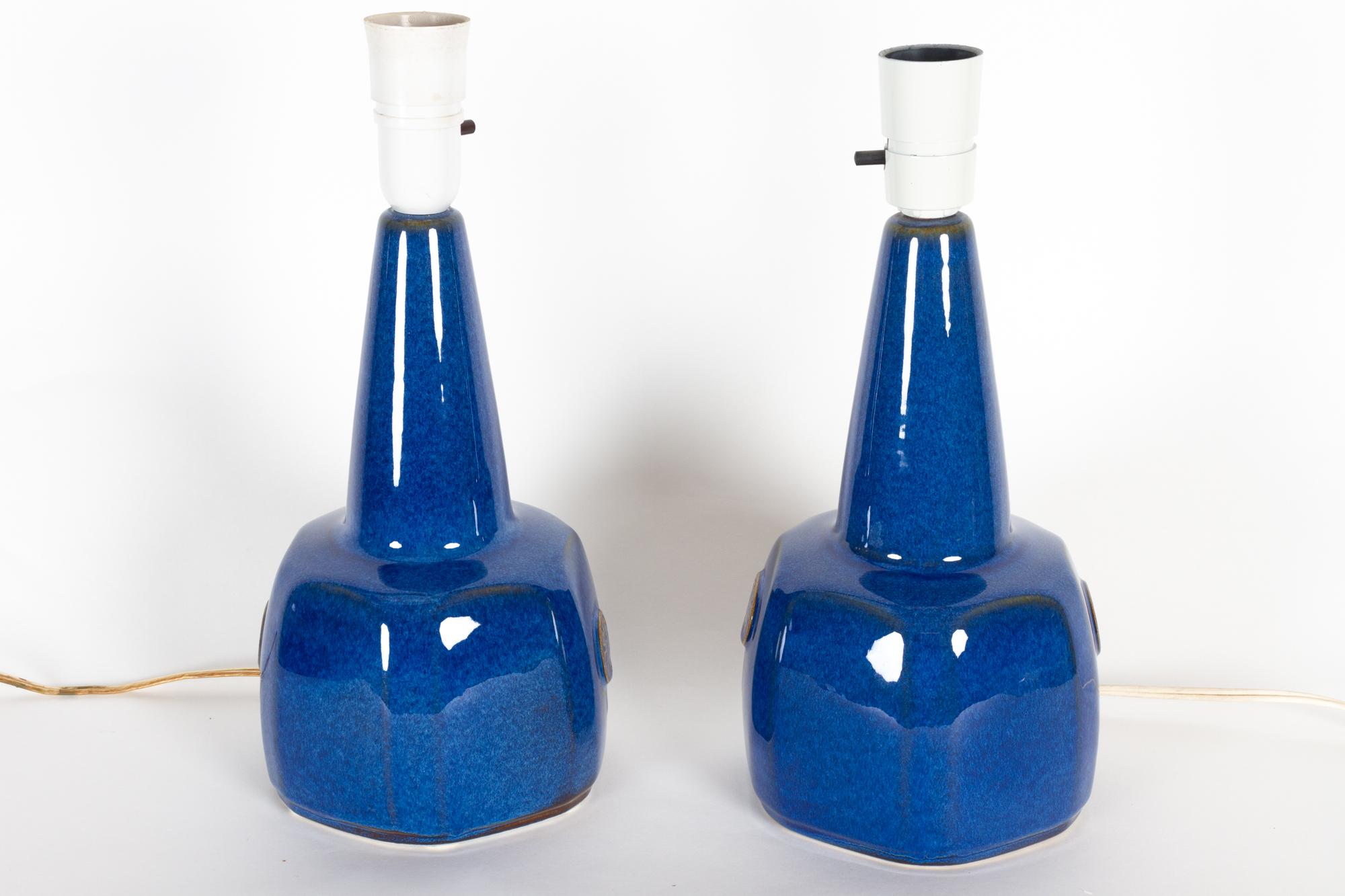 Mid-Century Modern Danish Ceramic Table Lamps by Einar Johansen for Søholm 1960s, Set of 2