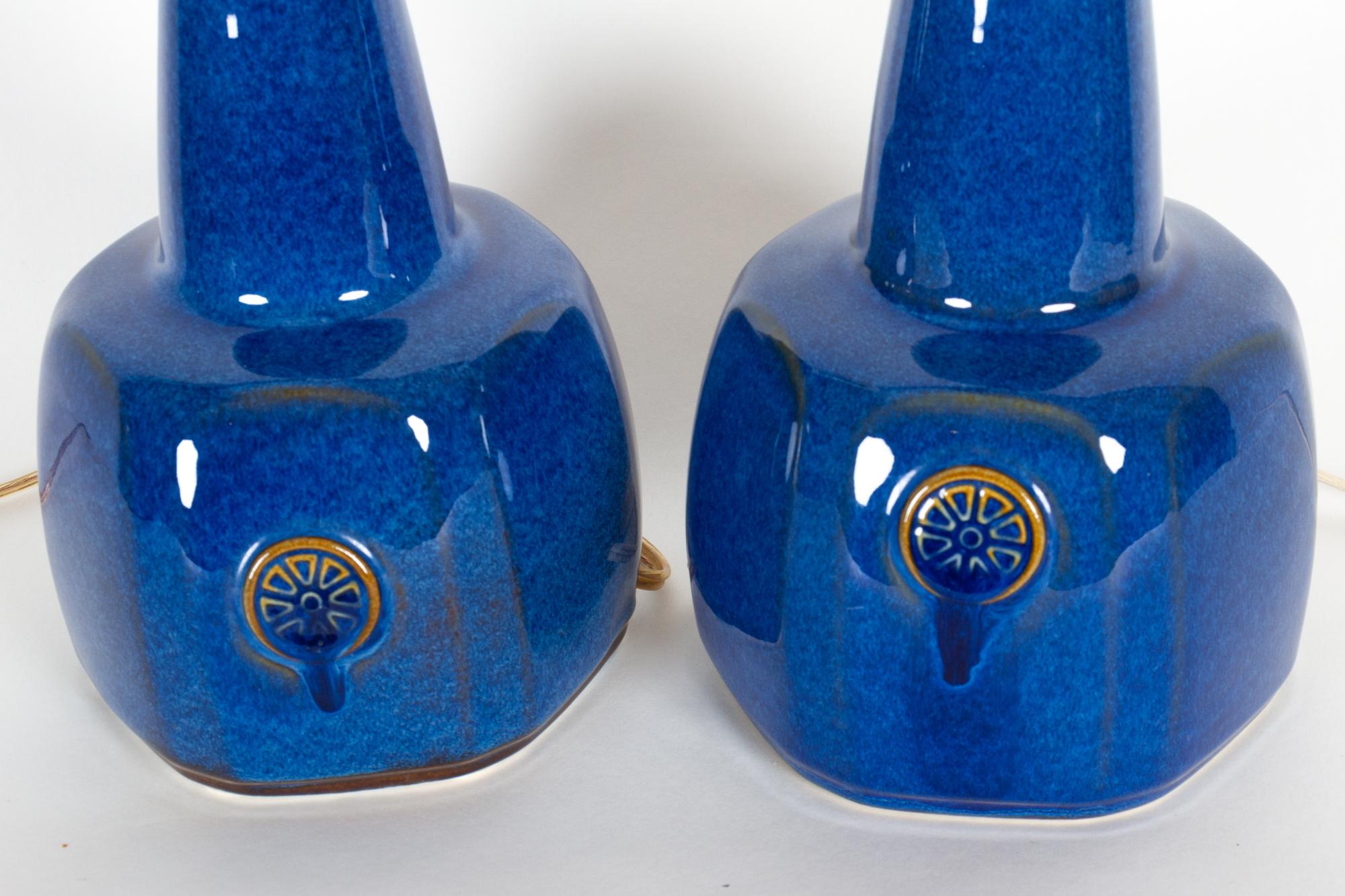 Danish Ceramic Table Lamps by Einar Johansen for Søholm 1960s, Set of 2 In Good Condition In Asaa, DK