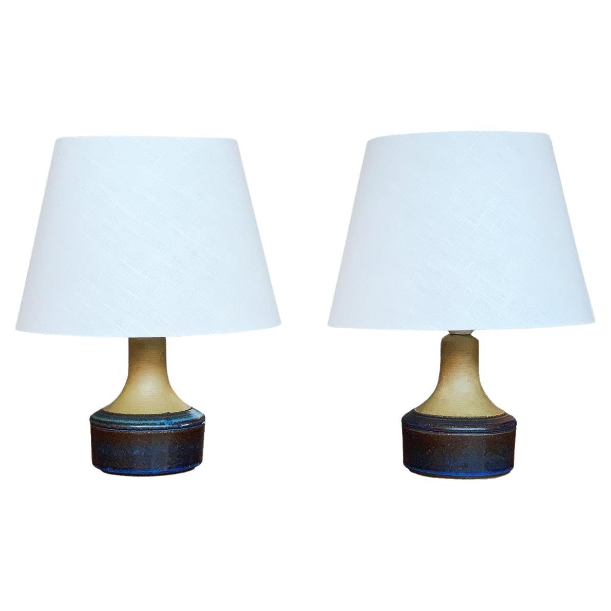 Danish Ceramic Table Lamps by Søholm Stentøj - A Pair For Sale