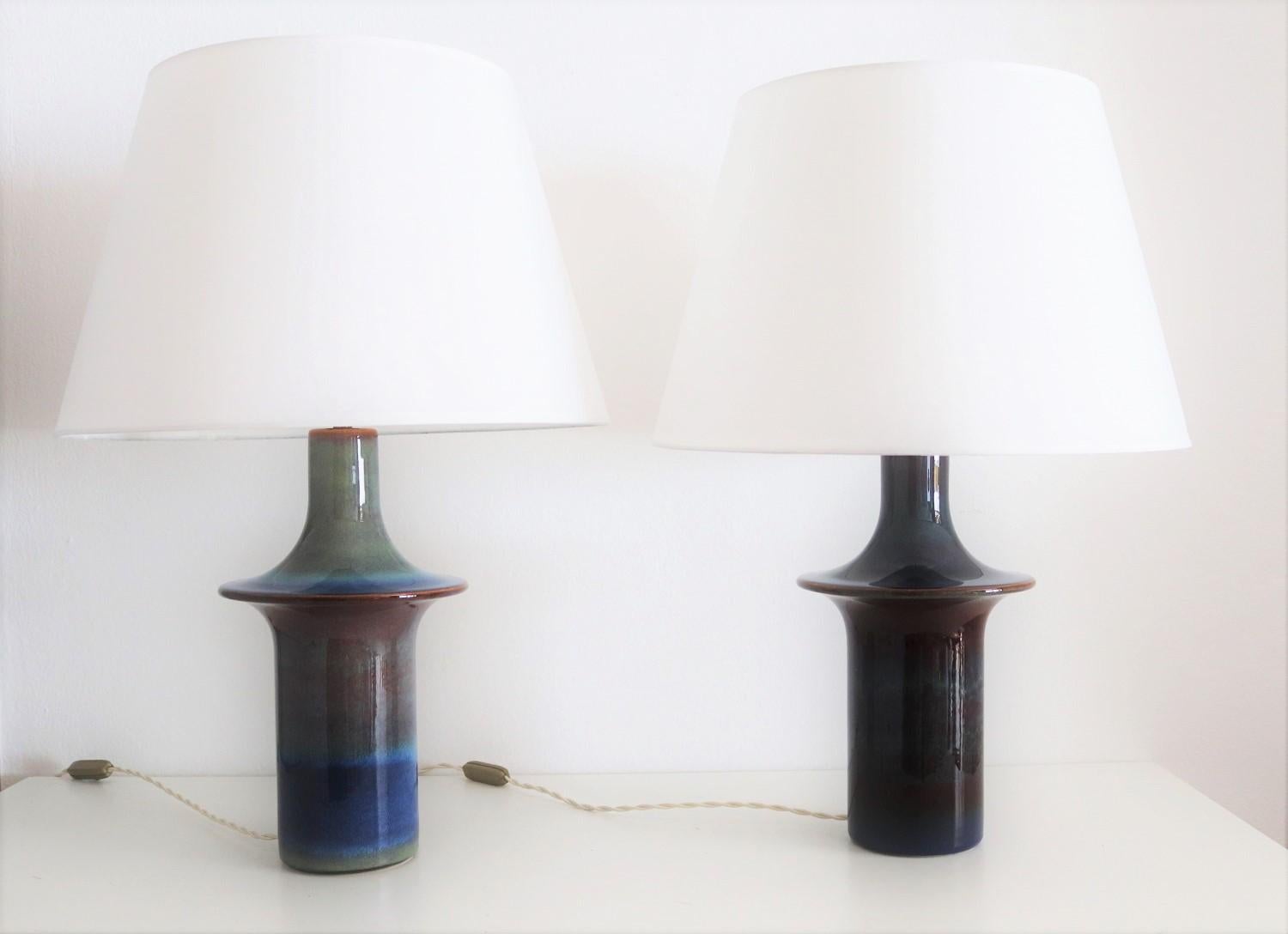 Mid-Century Modern Danish Ceramic Table Lamps by Soholm Stentoj, 1960s