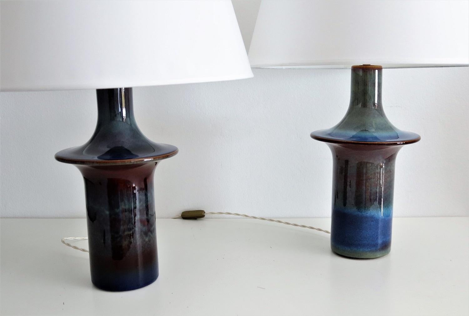 Mid-20th Century Danish Ceramic Table Lamps by Soholm Stentoj, 1960s