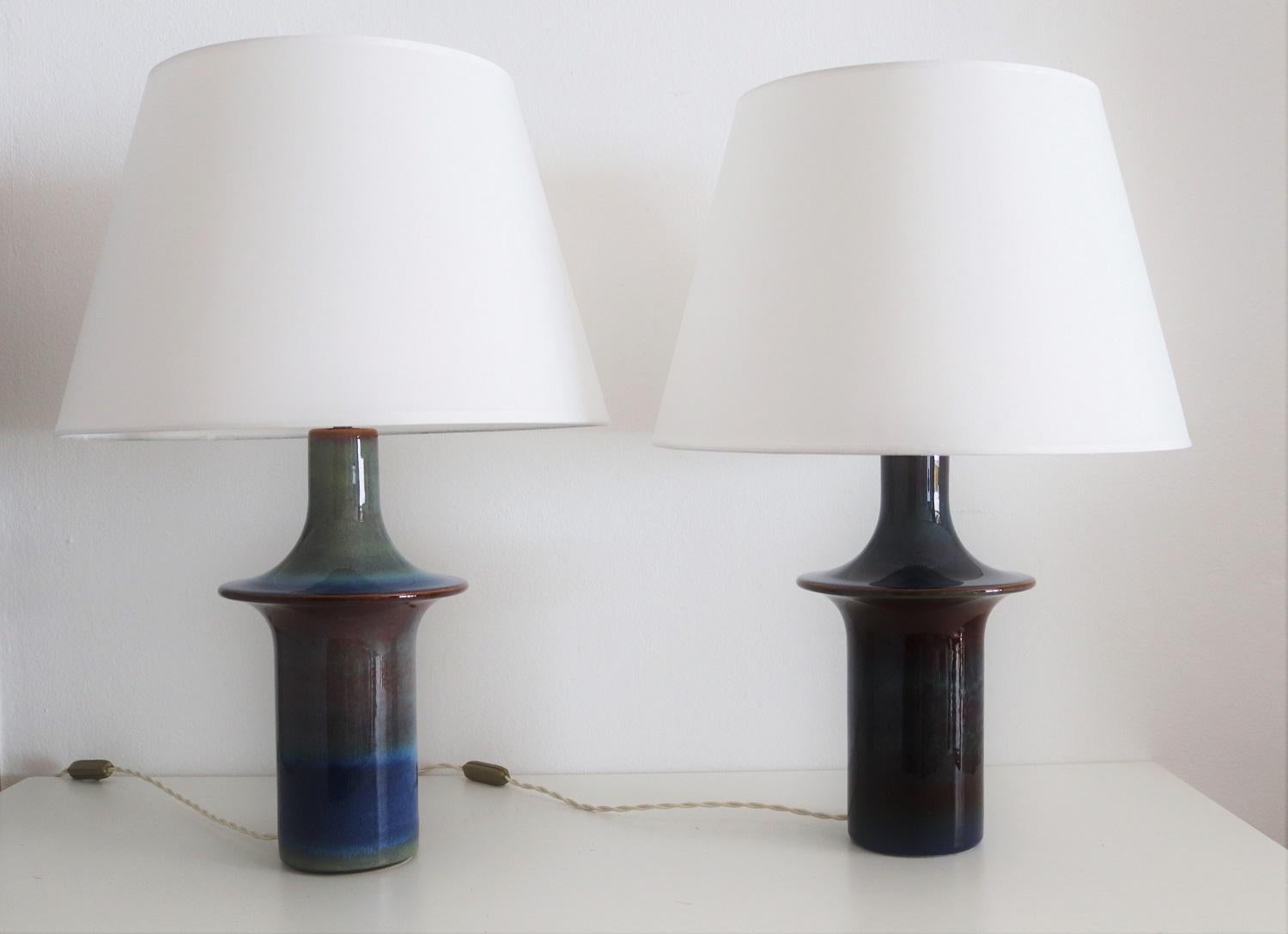 Danish Ceramic Table Lamps by Soholm Stentoj, 1960s 1
