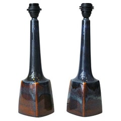 Dänisches Keramik-Tischlampen-Paar Burgundia von Søholm Keramik, Bornholm 1970s