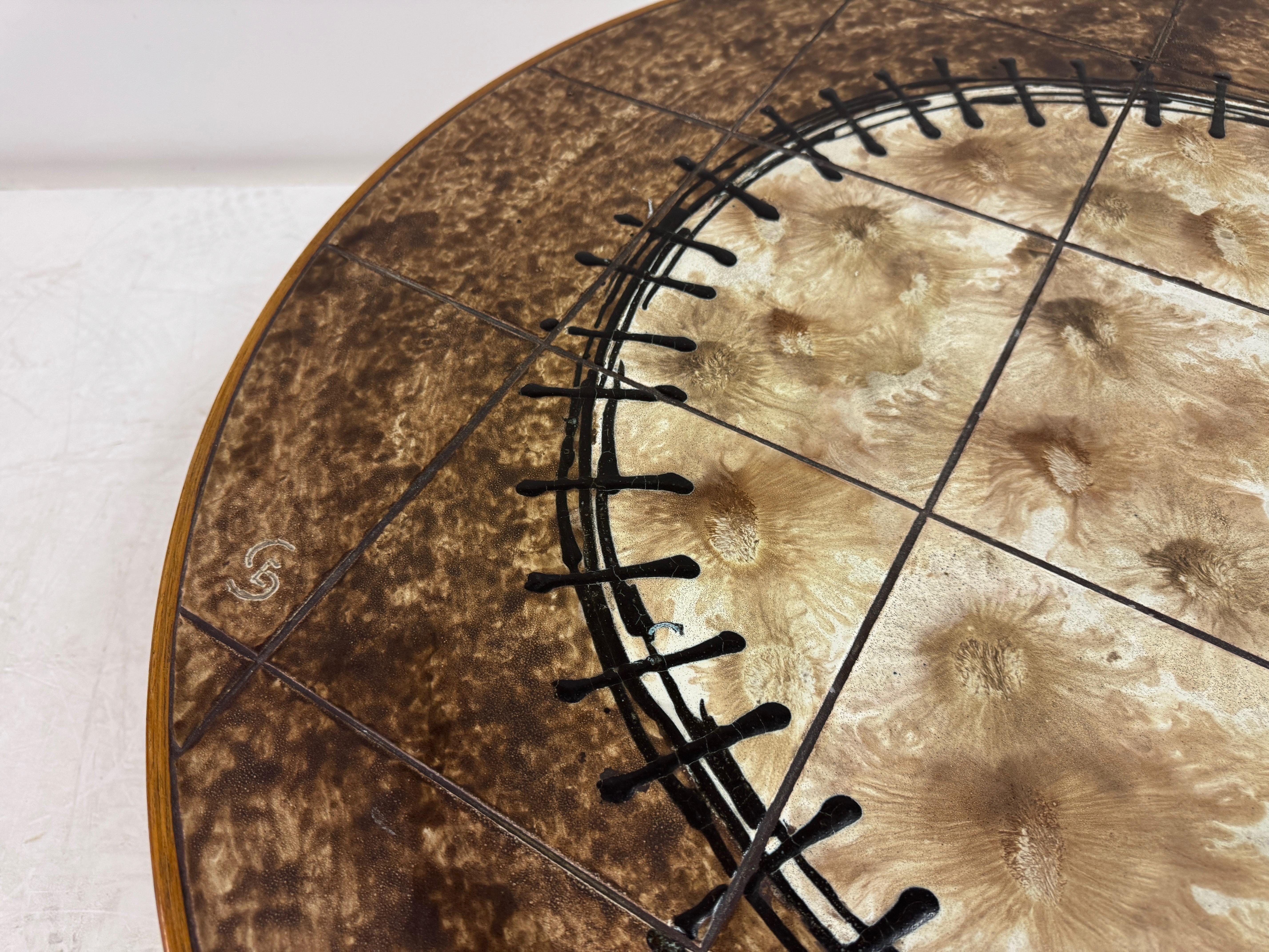 Table basse danoise à plateau en céramique, années 1980 en vente 5