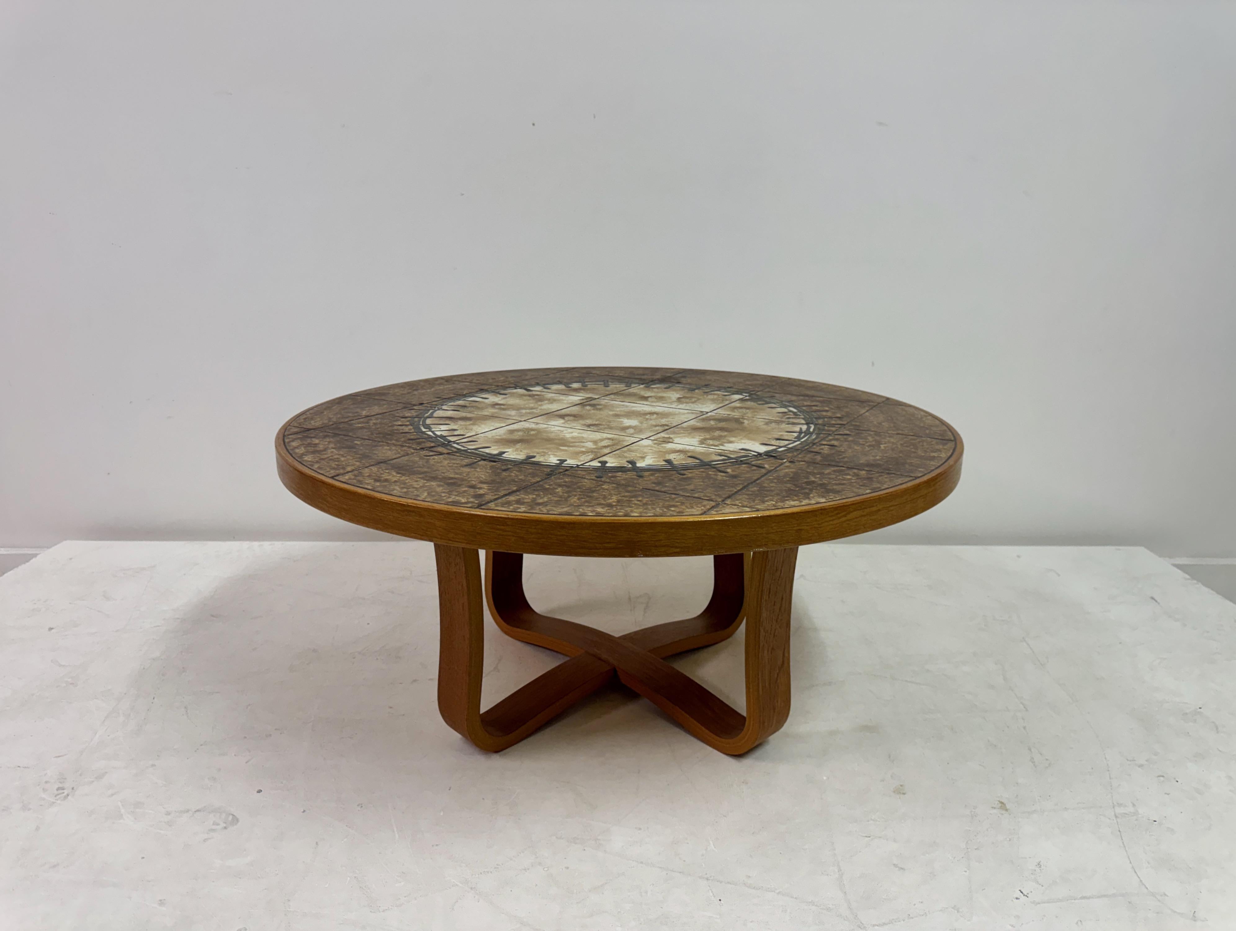 Mid-Century Modern Table basse danoise à plateau en céramique, années 1980 en vente