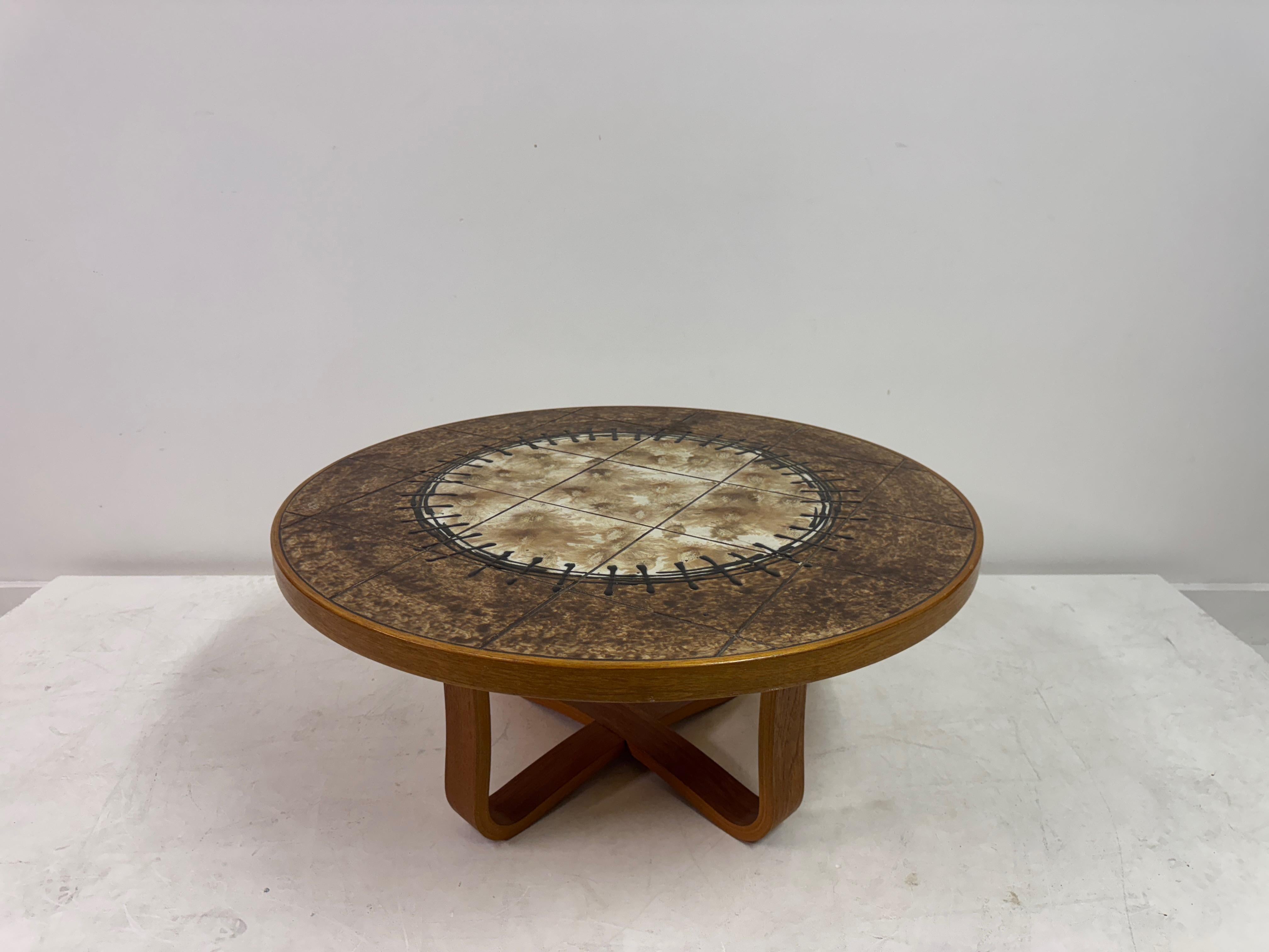 Danois Table basse danoise à plateau en céramique, années 1980 en vente