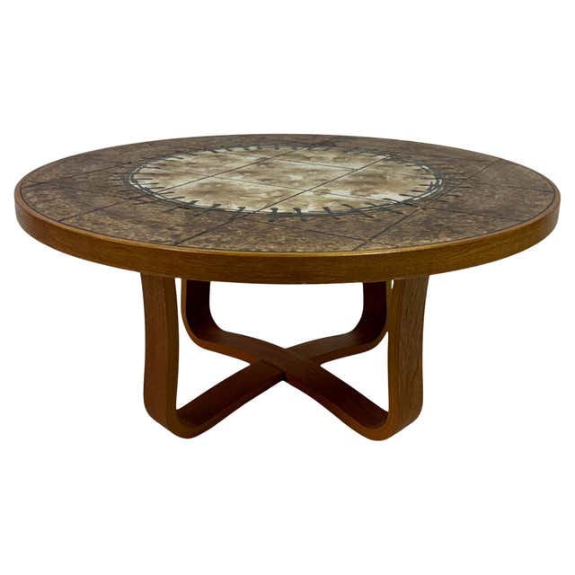 Vintage Brutalist Mid-Century Design Coffee Table with inlaid tiles For ...