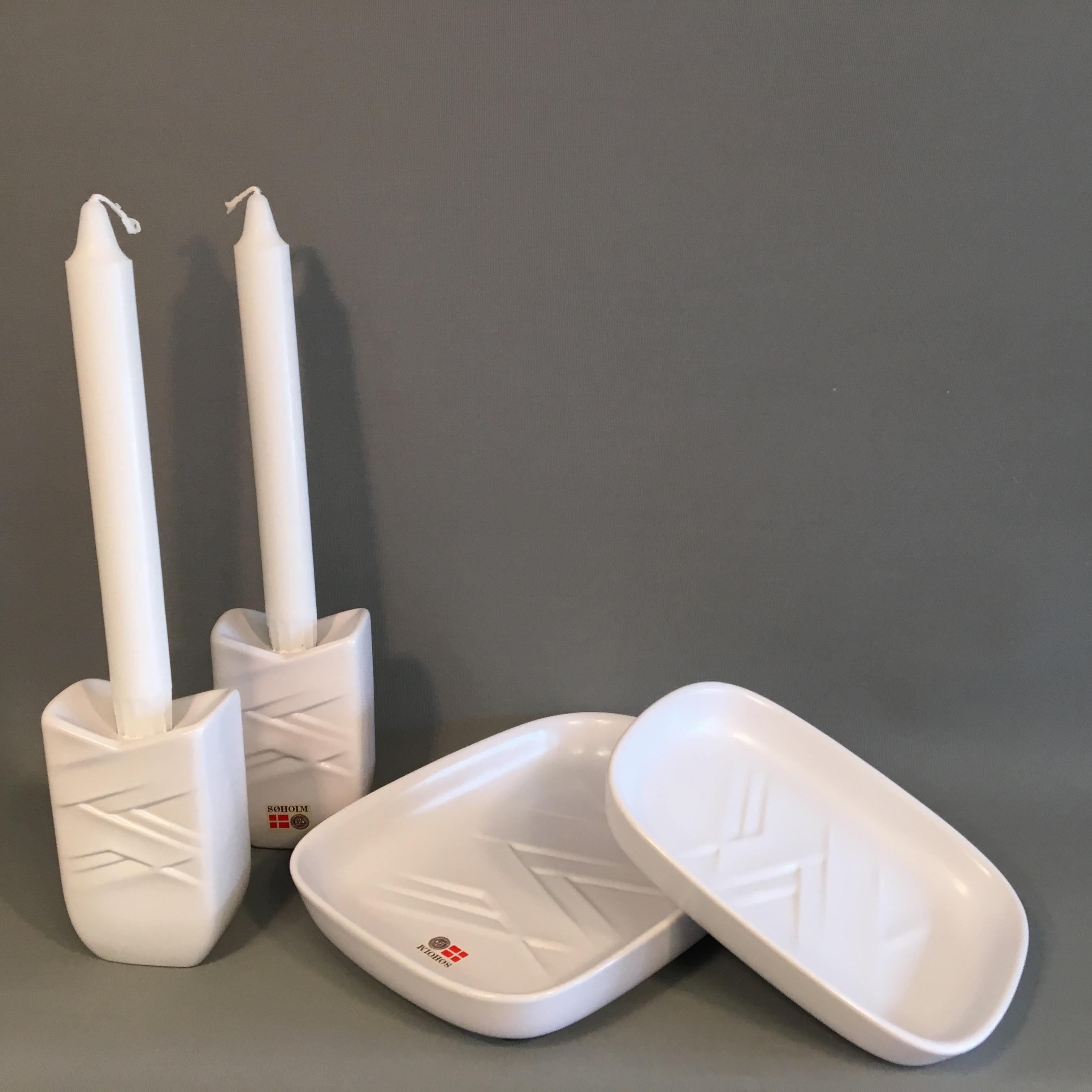 Mid-Century Modern Danish Ceramics / Stoneware in White from Søholm, Bornholm For Sale