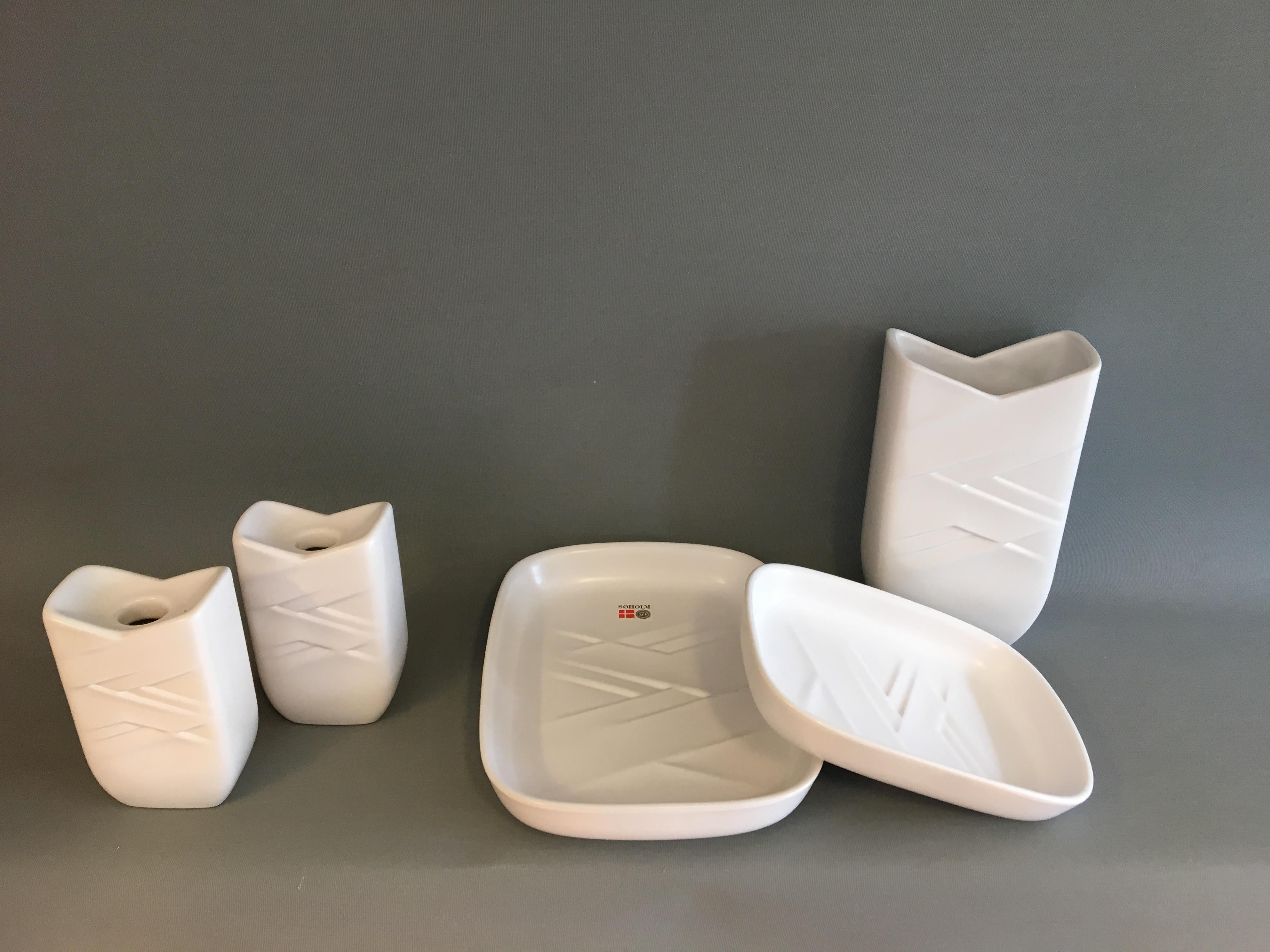 Danish Ceramics / Stoneware in White from Søholm, Bornholm For Sale 3