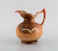 Danish Ceramist, Two Unique Jugs in Glazed Stoneware, 1960s / 70s