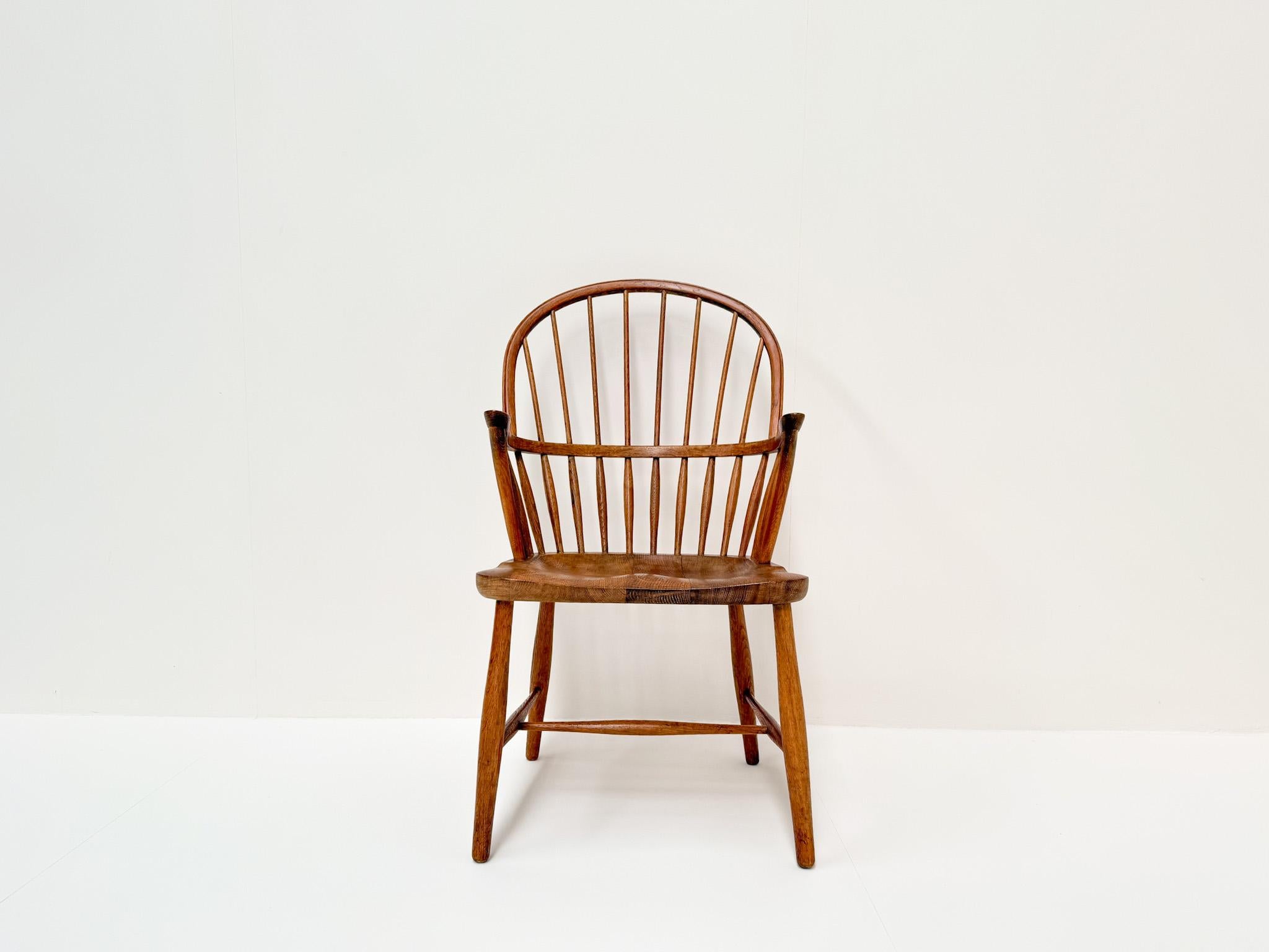 Sedia danese CH18A Oak di Frits Henningsen per Carl Hansen & Søn, 1960 in vendita 1