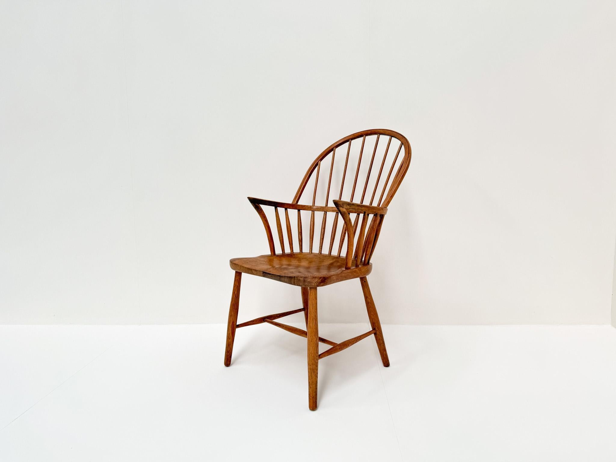 Sedia danese CH18A Oak di Frits Henningsen per Carl Hansen & Søn, 1960 in vendita 2