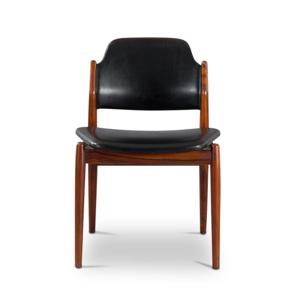 Mid-20th Century Danish Chair Model 62 by Arne Vodder for Sibast Furniture, Rosewood and Leather
