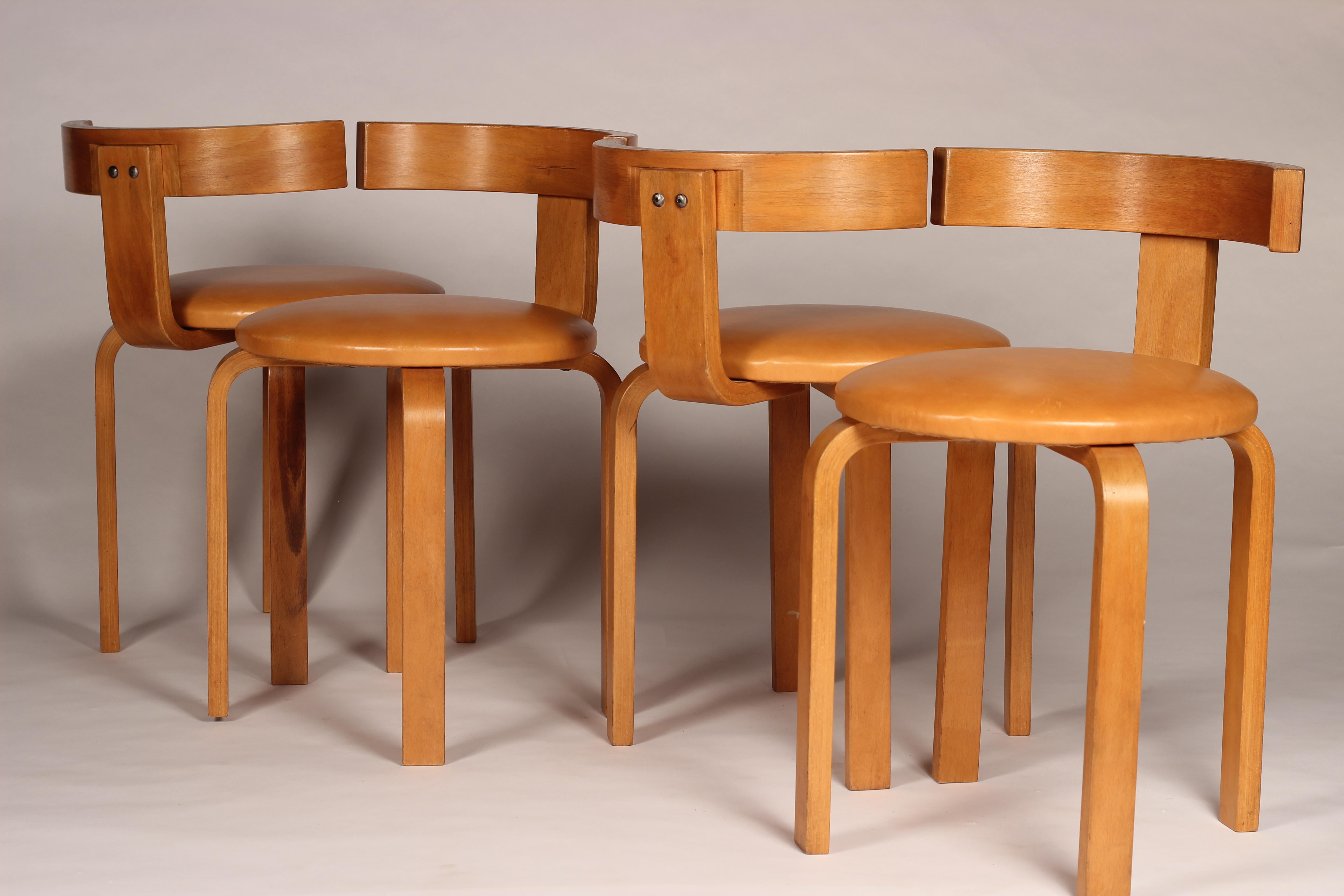 Chaise ou tabouret danoise de Georg Petersens pour Mobelfabrik dans le style d'Alvar Aalto en vente 3