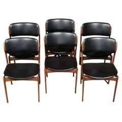 Danish chairs model 49 by Erik Buch for Oddense Maskinerei, 1960's, set of six