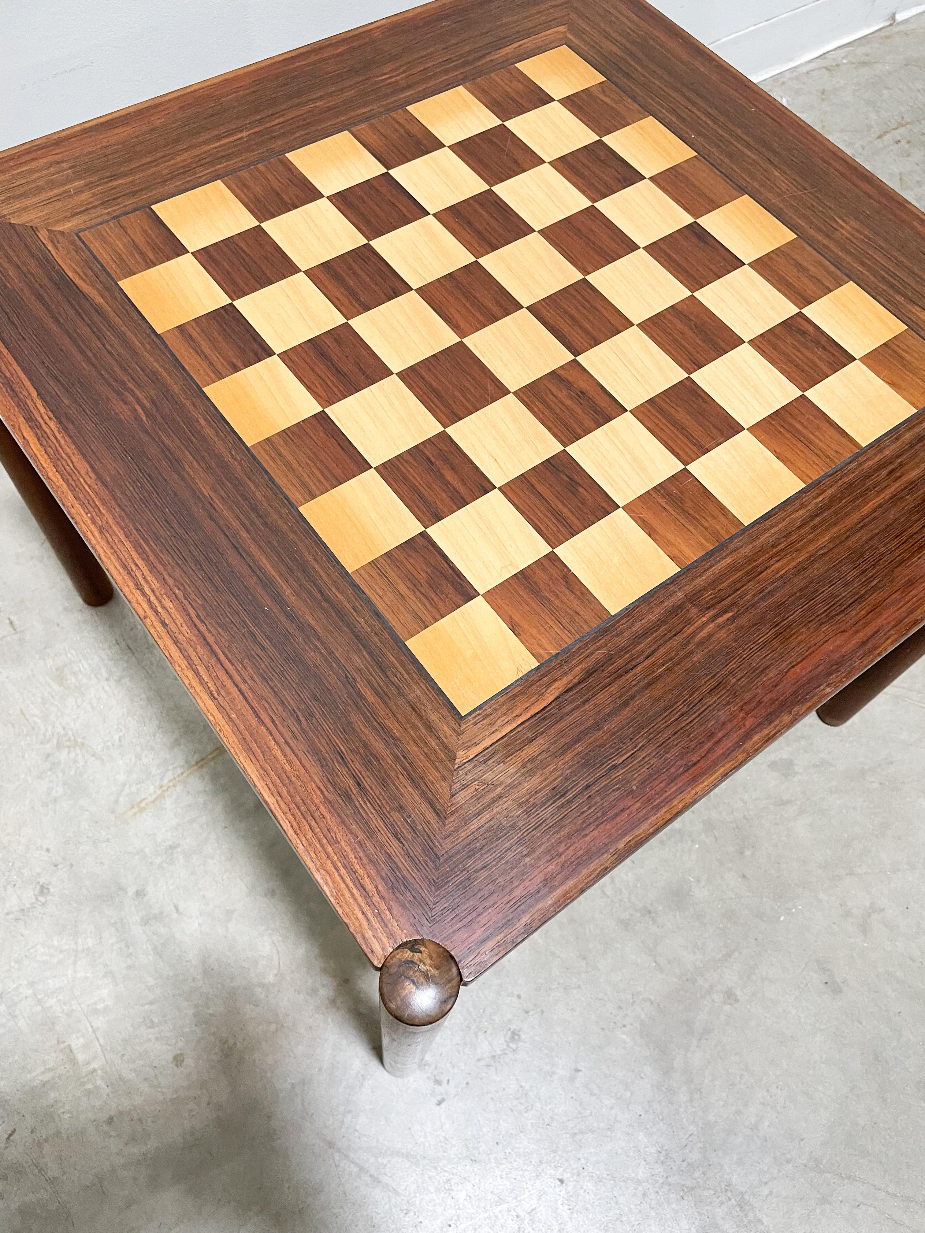 Mid-Century Modern Danish Chess Table in Rosewood