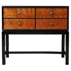 Antique Danish Chest of Drawers, Birch & Black Lacquered