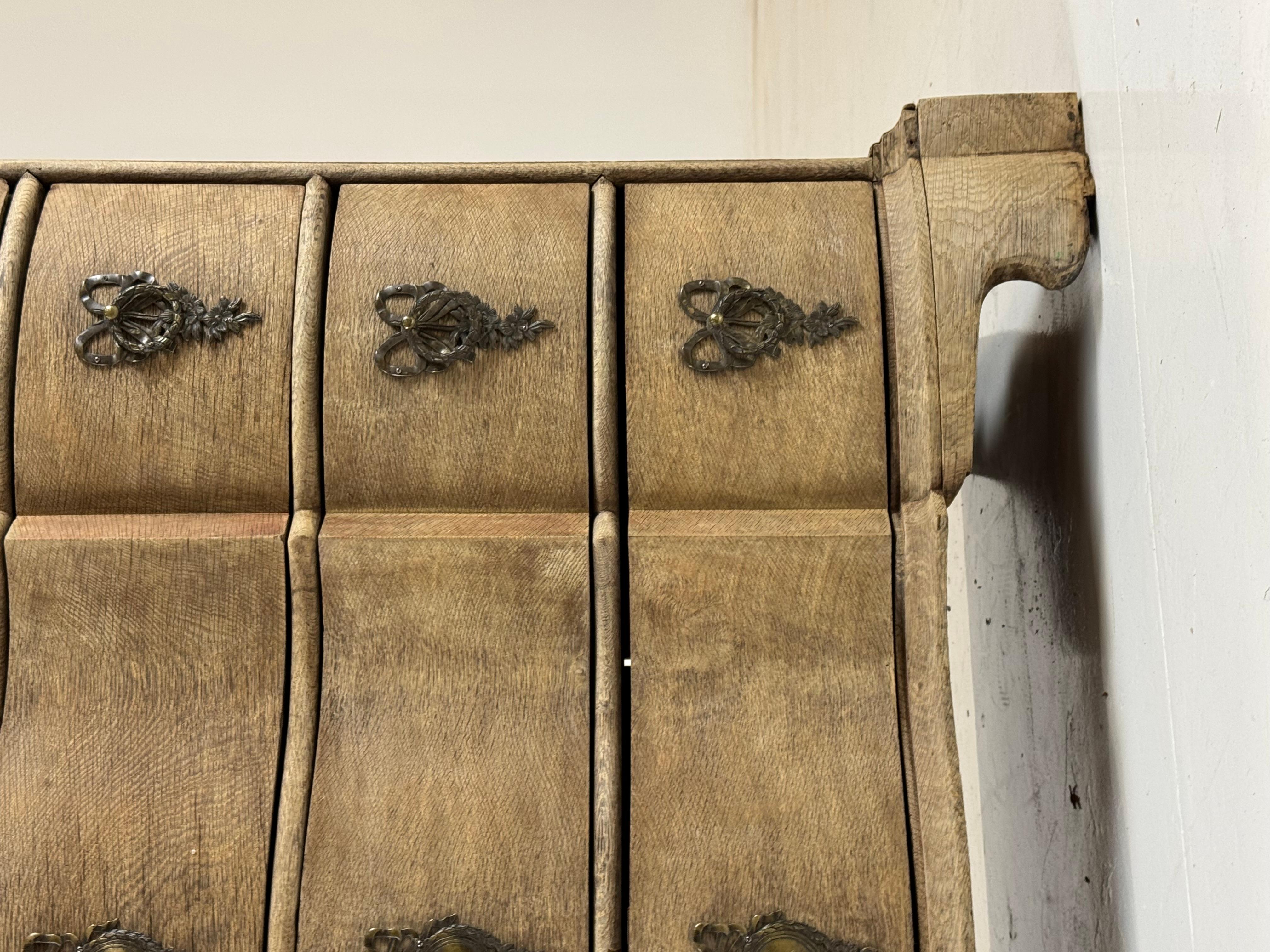 Oak Danish chest of drawers ca. 1800-1820 oak For Sale