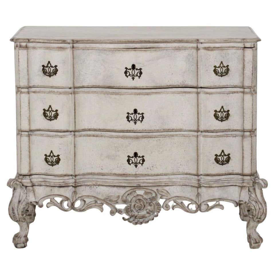 Large Green Rococo Oak Chest of Four Drawers, Sweden circa 1750-70 at ...