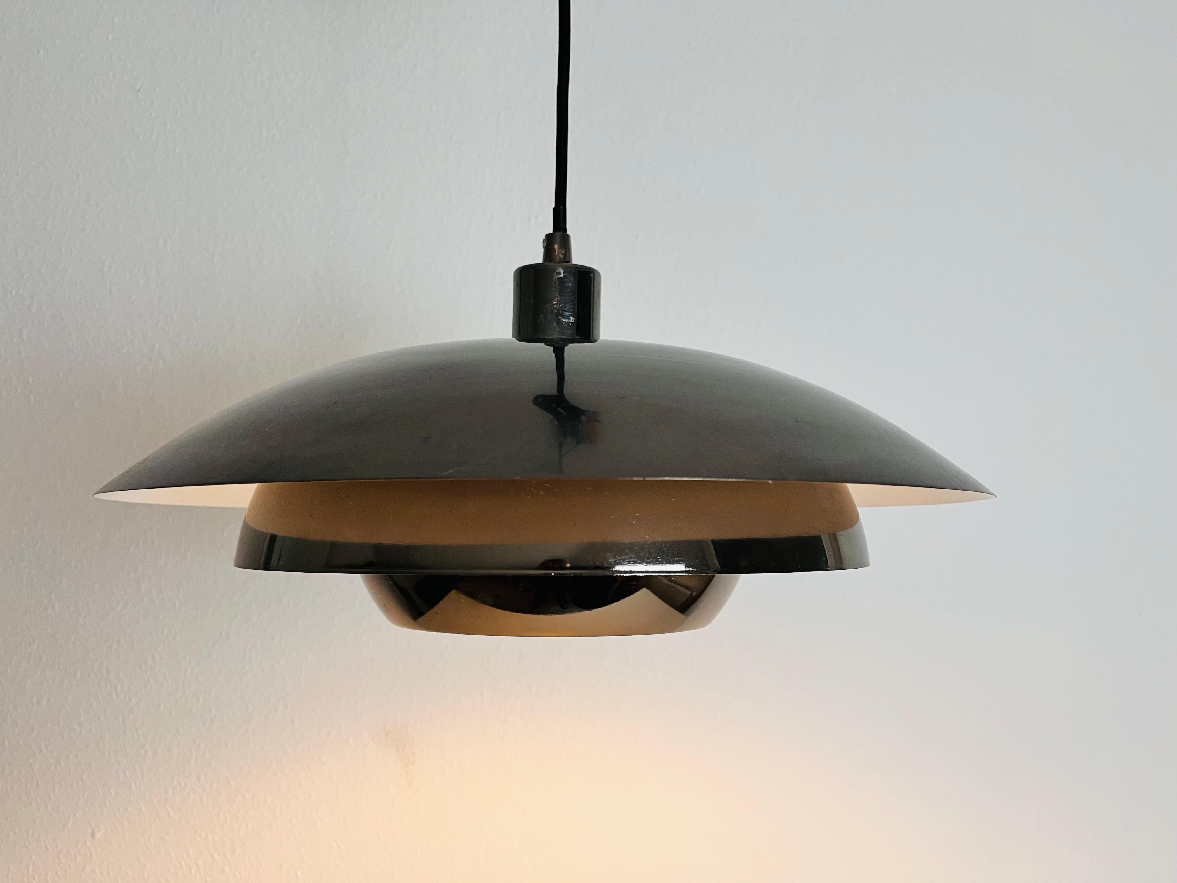 Danish Chrome and Metal Pendant Lamp, 1980s For Sale 5