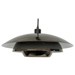 Danish Chrome and Metal Pendant Lamp, 1980s