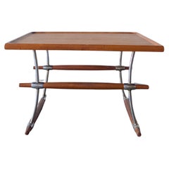 Danish Chrome and Teak Coffee Table by Jens H. Quistgaard for Nissen Langaa