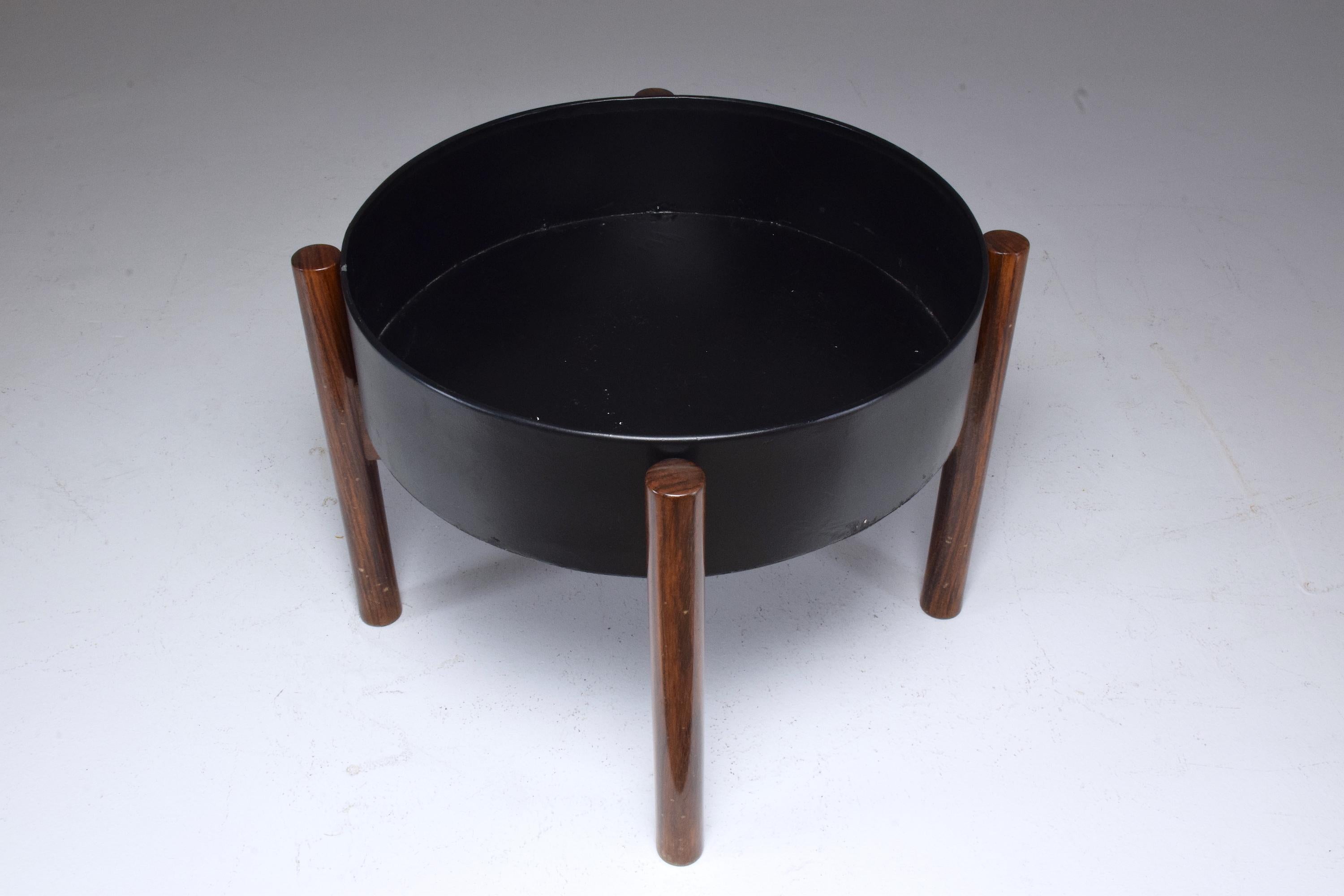 Danish Circular Midcentury Rosewood Planter, 1960s 1