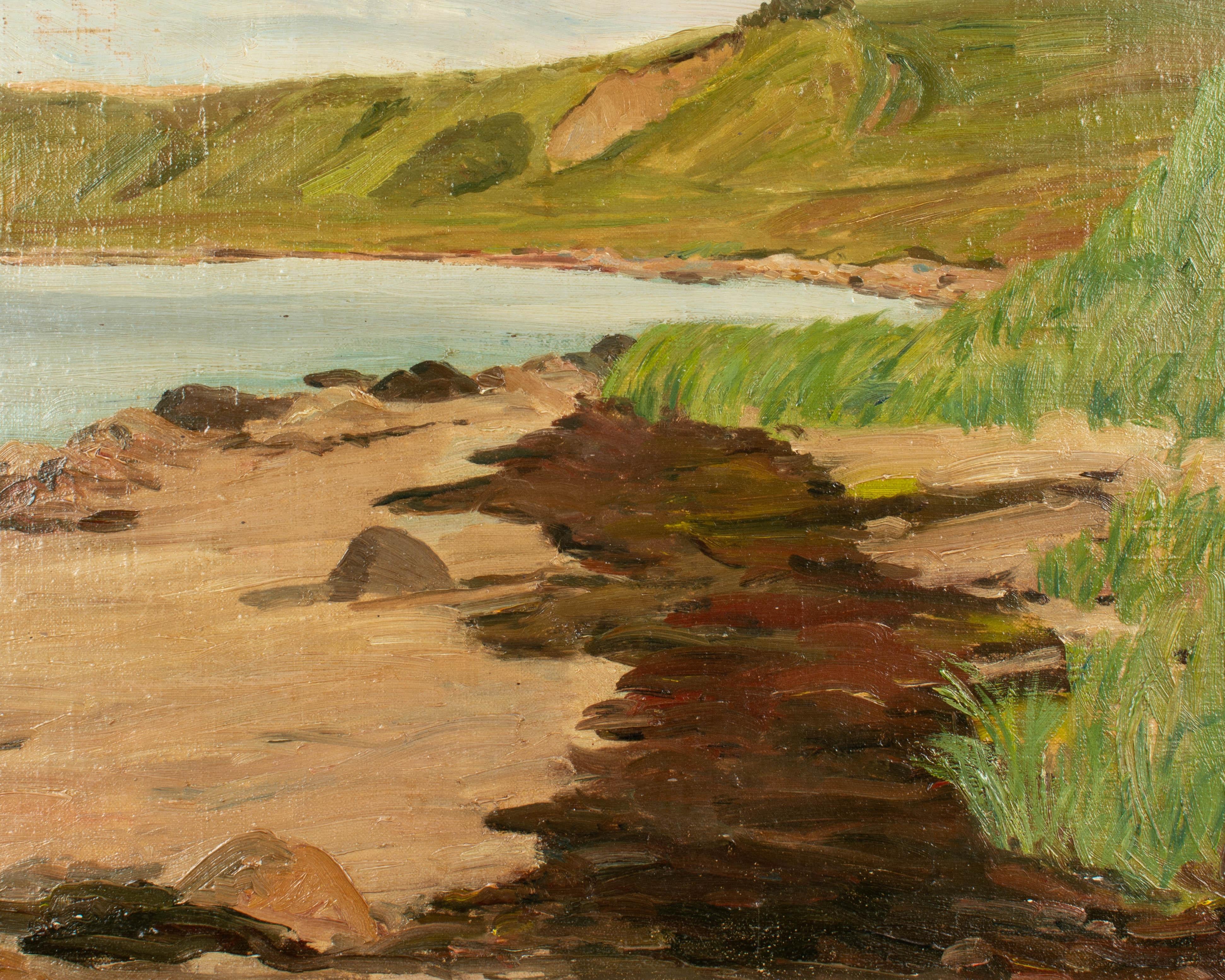 Hand-Painted Danish Coastal Landscape Painting