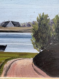 Paesaggio costiero danese con barche, 1893, di Karen Jensen