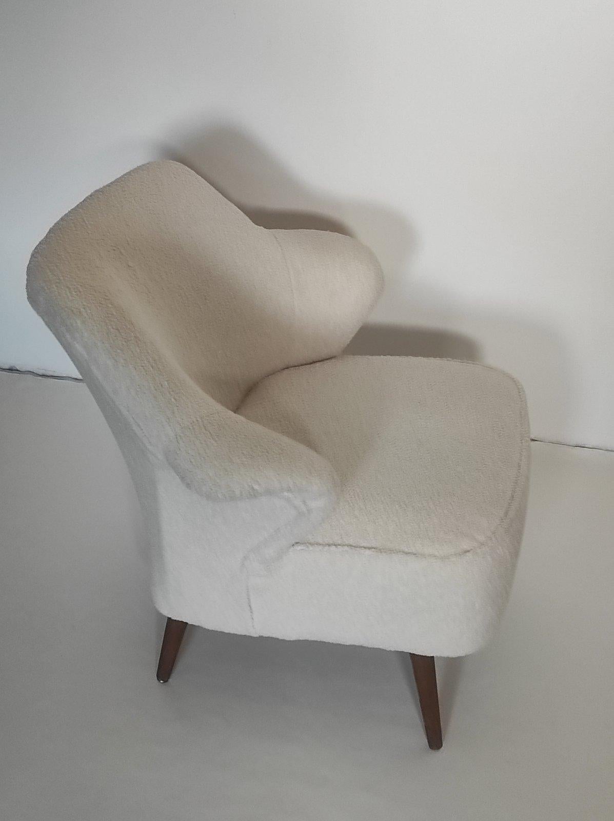 Fabric Danish Cocktail Armchair 1960s For Sale