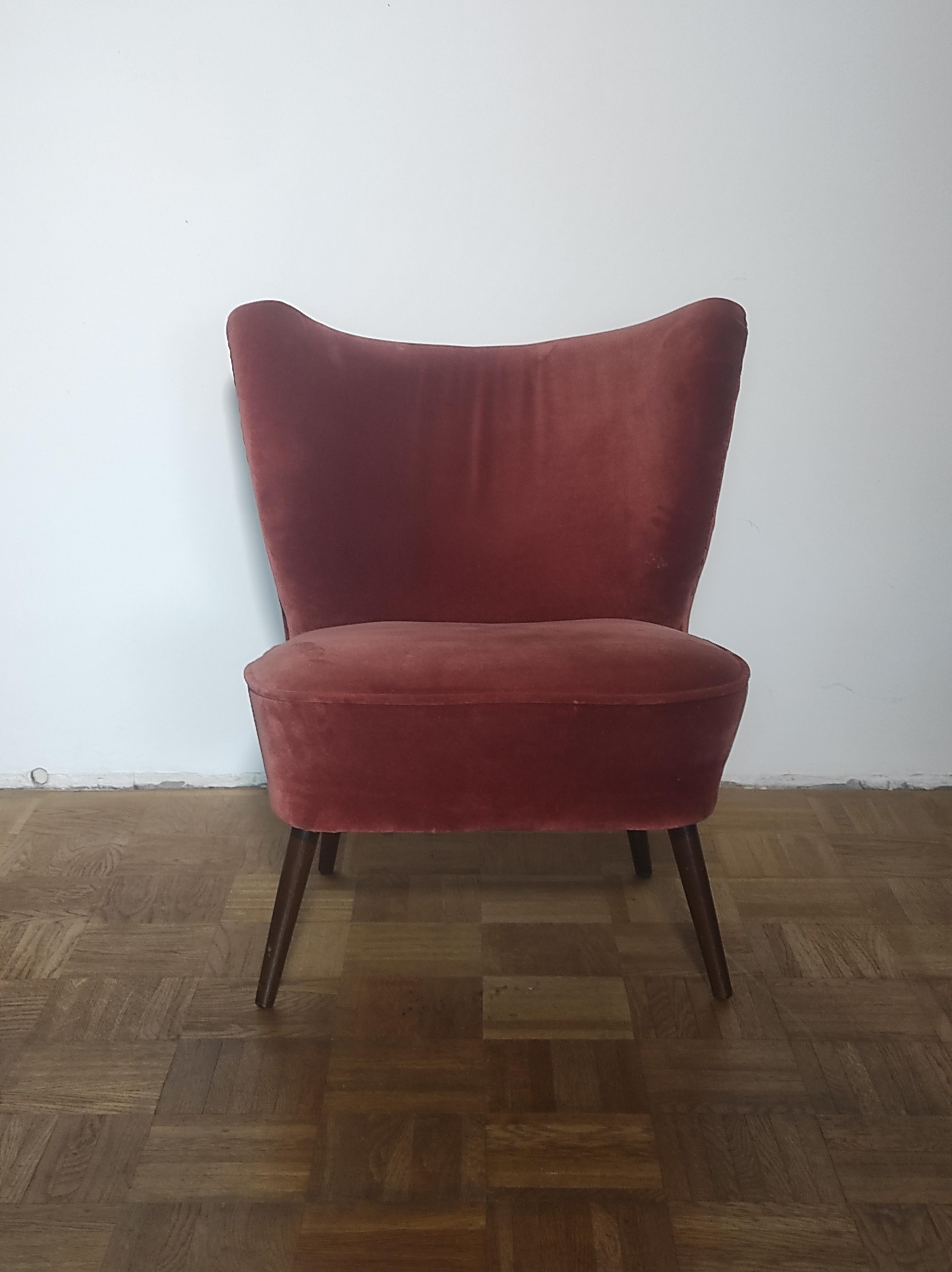 Fabric  Danish Cocktail Chair 1960s For Sale