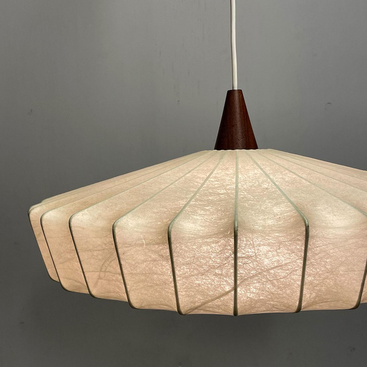 Metal Danish Cocoon Pendant Lamp, 1950s
