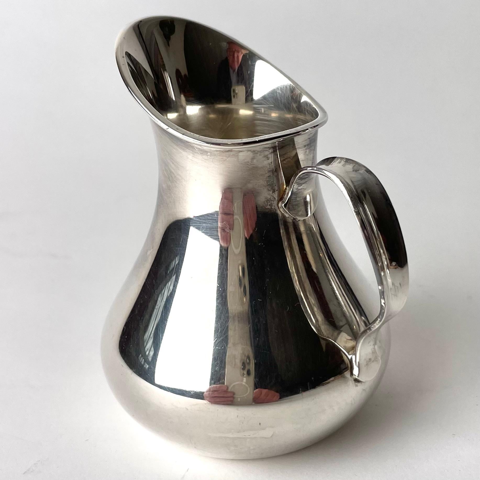 Danish Coffee set of three parts in Silver by Hans Bunde for Cohr For Sale 7