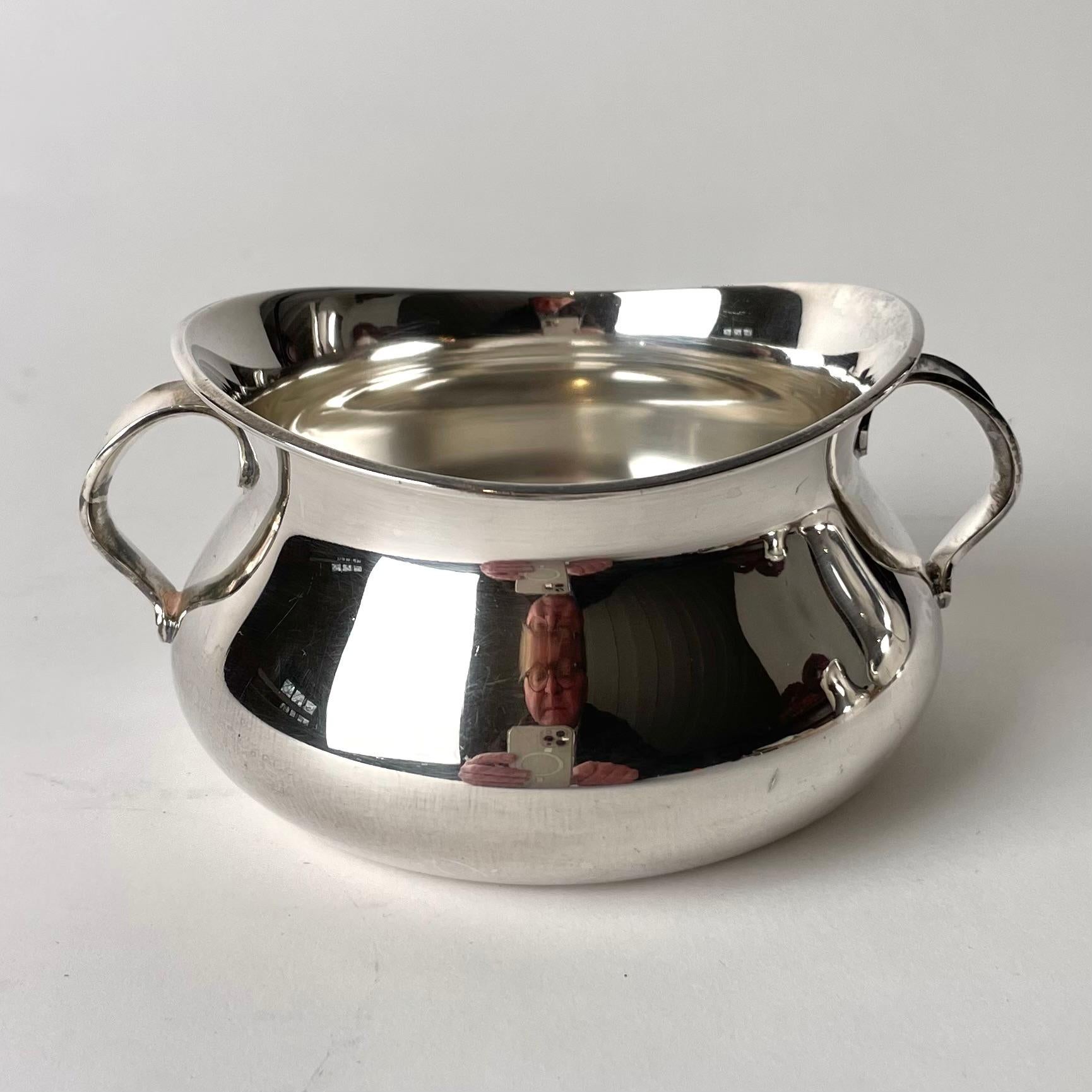 Danish Coffee set of three parts in Silver by Hans Bunde for Cohr For Sale 3