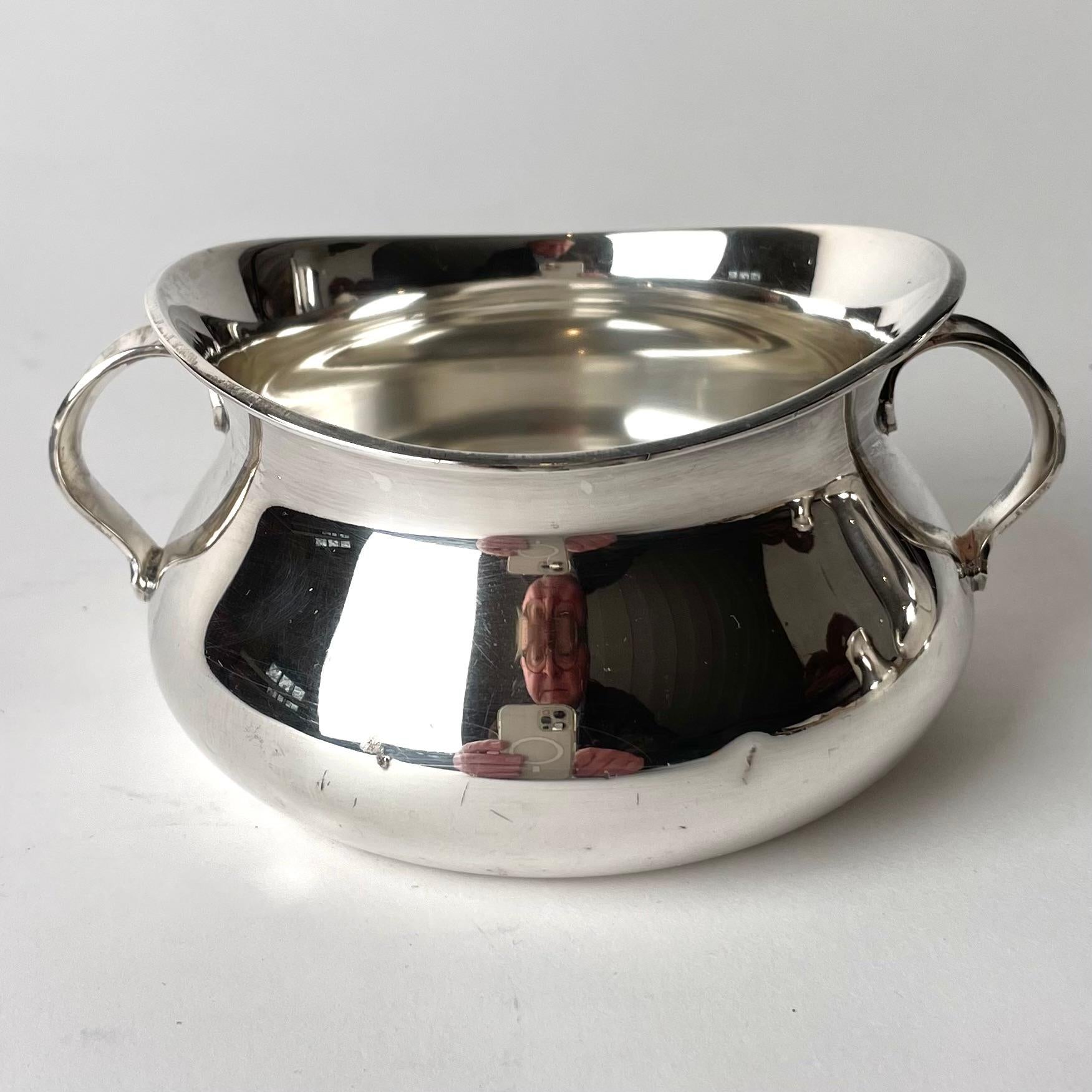 Danish Coffee set of three parts in Silver by Hans Bunde for Cohr For Sale 4