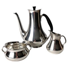 Danish Coffee set of three parts in Silver by Hans Bunde for Cohr