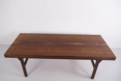 Danish Coffee Table in Brazilian Rosewood with Pull-Out Formica Tray 1960s