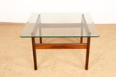 Danish coffee table in rosewood and glass by Arne Wahl Iversen 1960.
