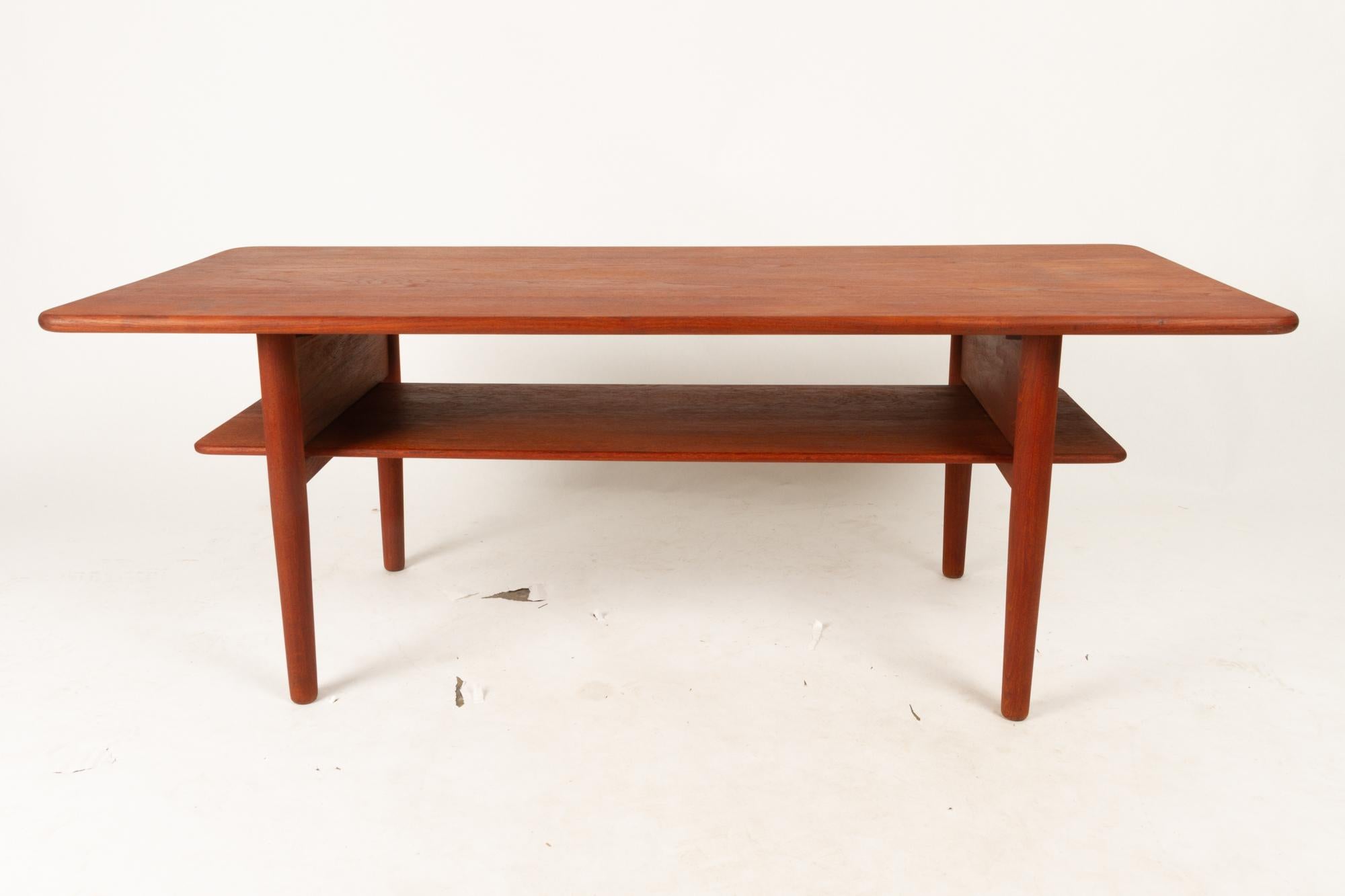 Mid-20th Century Danish Coffee Table in Solid Teak by Ib Kofod-Larsen, 1950s For Sale