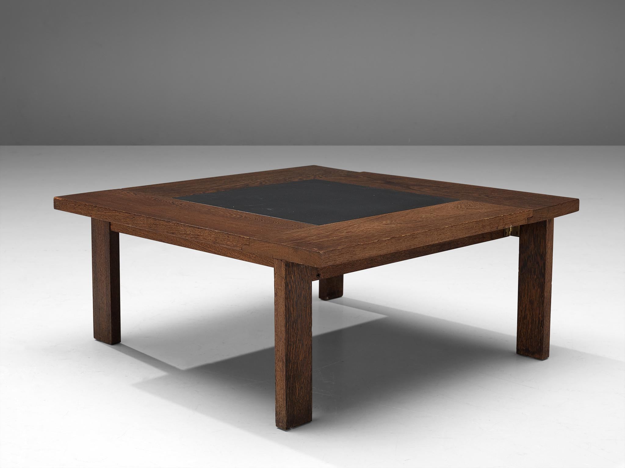 Scandinavian Modern Danish Coffee Table in Wengé and Slate