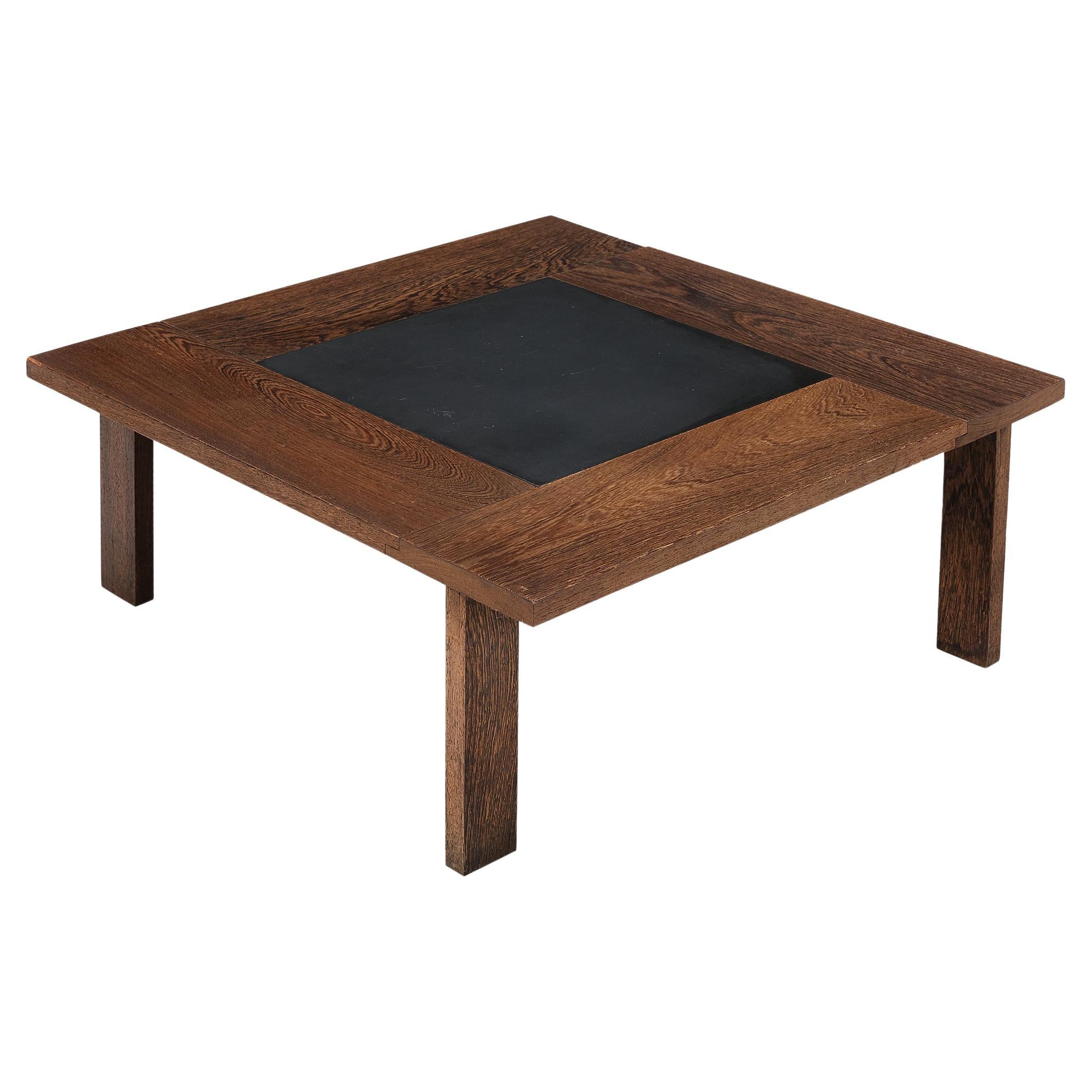 Danish Coffee Table in Wengé and Slate  For Sale