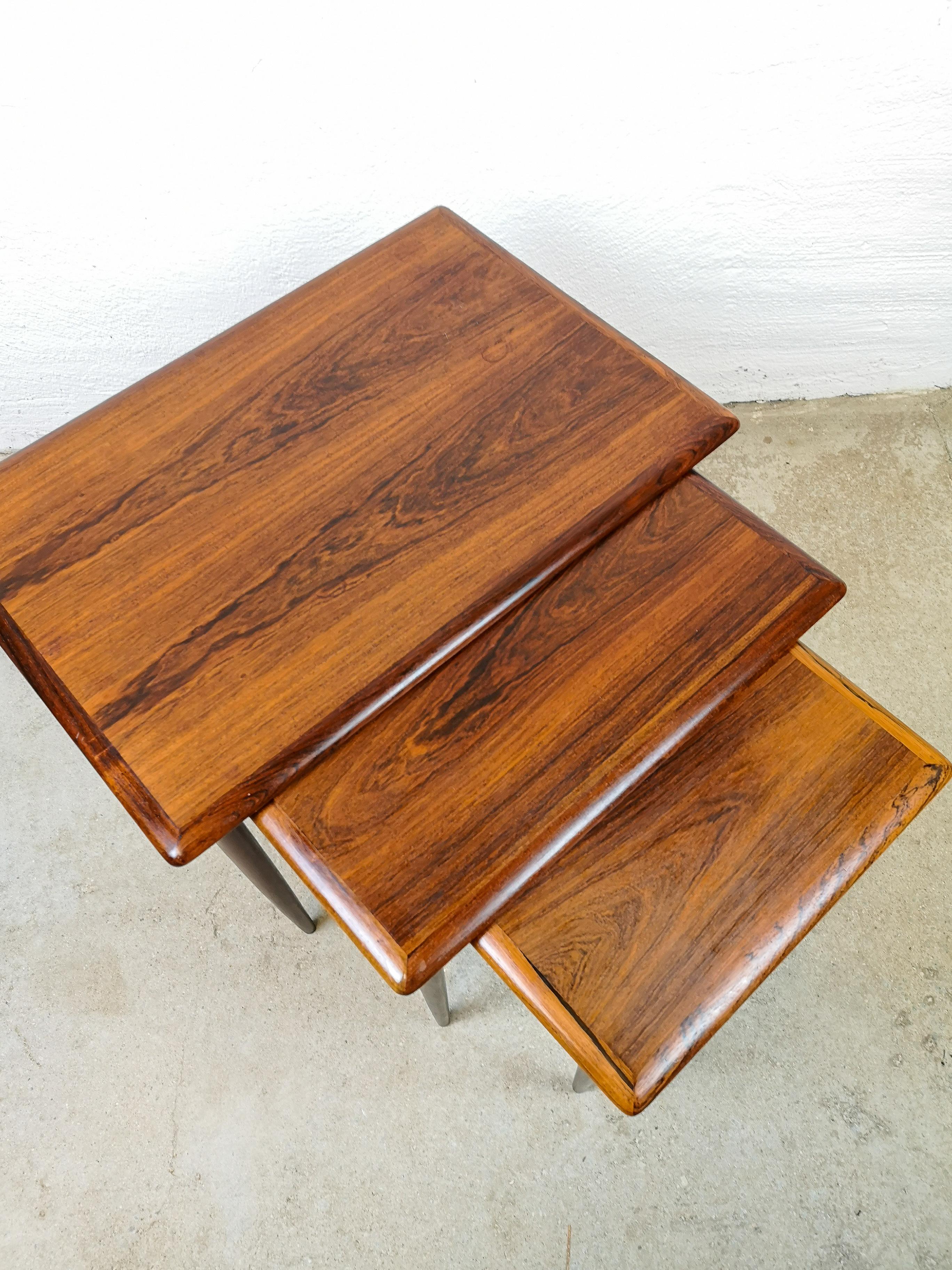 Danish Coffee Table Set, Kai Kristiansen Midcentury Rosewood In Good Condition In Hillringsberg, SE