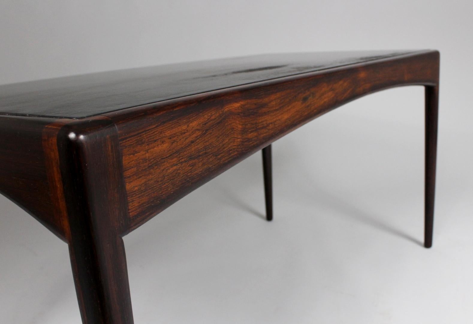 Danish Coffee Table with Leather Top by Kristian Vedel for Søren Willadsen 1960s For Sale 5