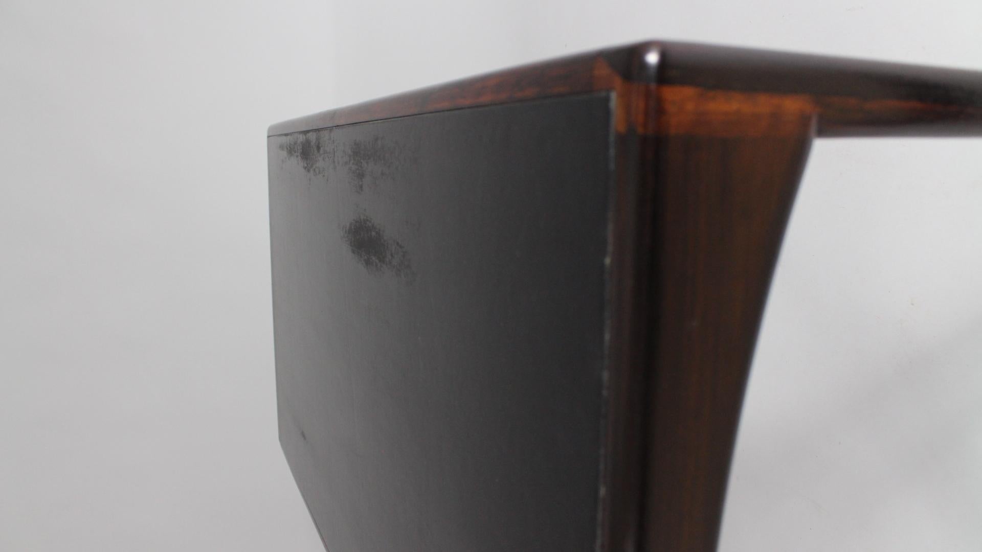 Danish Coffee Table with Leather Top by Kristian Vedel for Søren Willadsen 1960s For Sale 1