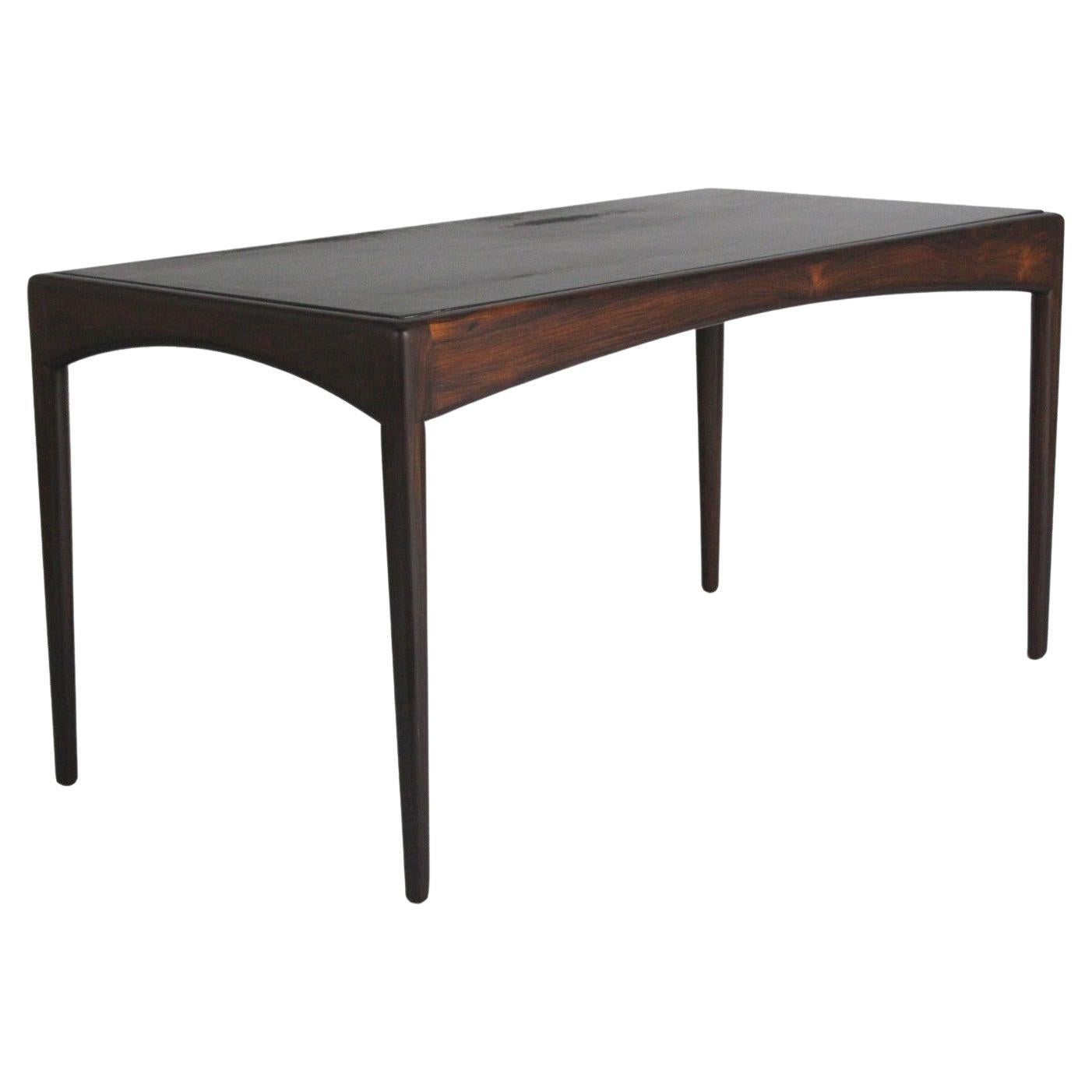 Danish Coffee Table with Leather Top by Kristian Vedel for Søren Willadsen 1960s For Sale